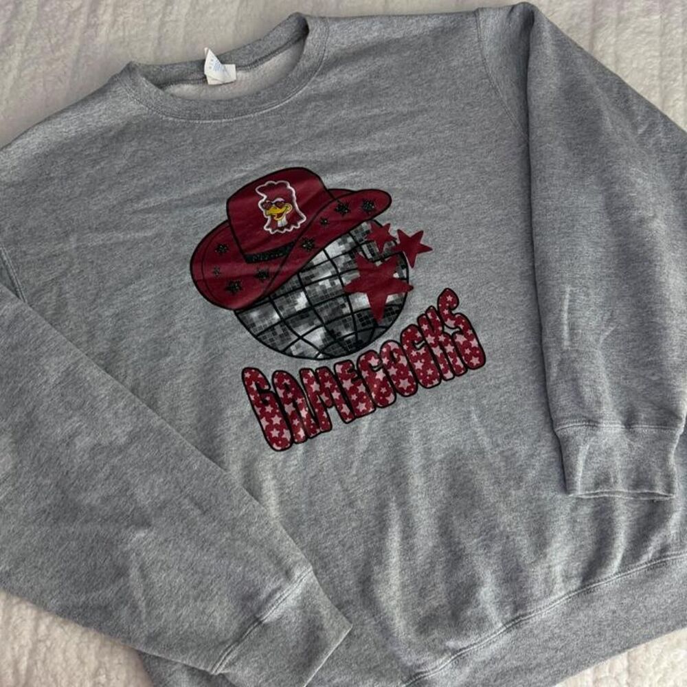 Gray Gamecocks oversized crewneck sweatshirt